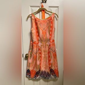 T Tahari sleeveless dress 4 orange